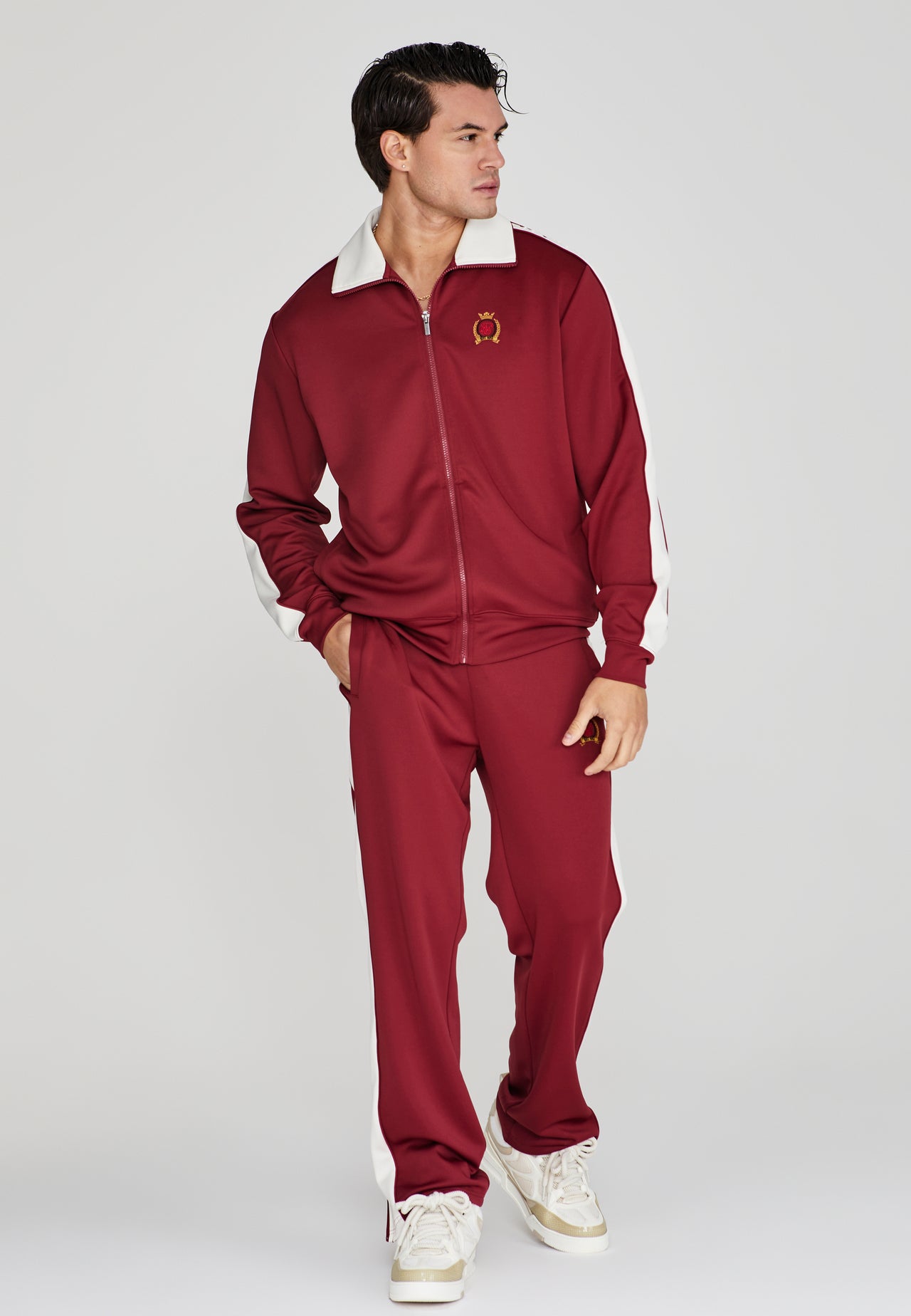 Burgundy Crest Track Top (3)