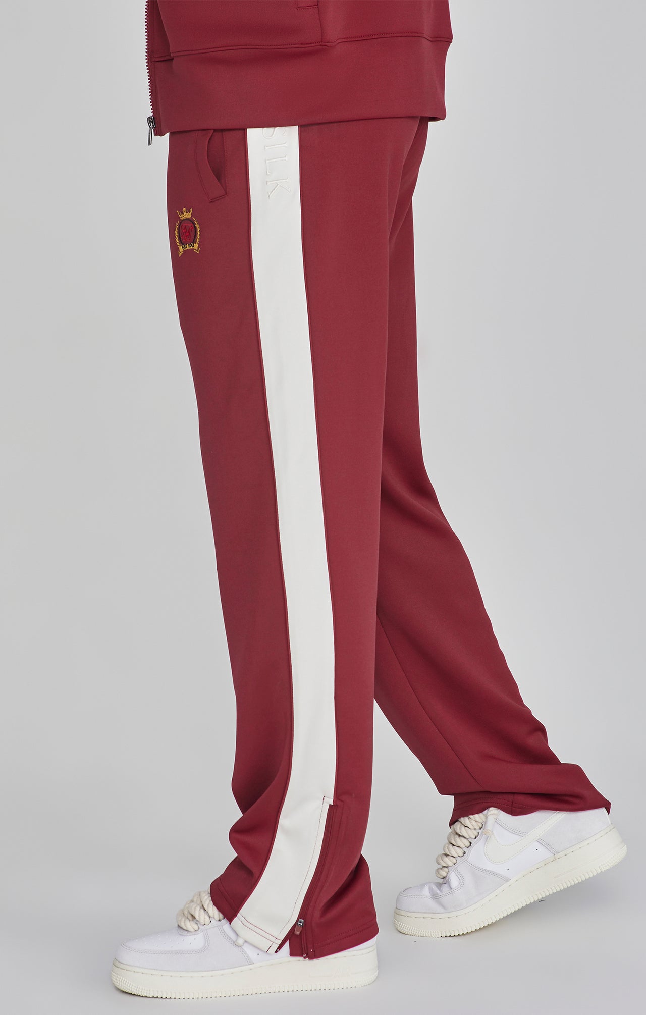 Burgundy Crest Track Pants (2)