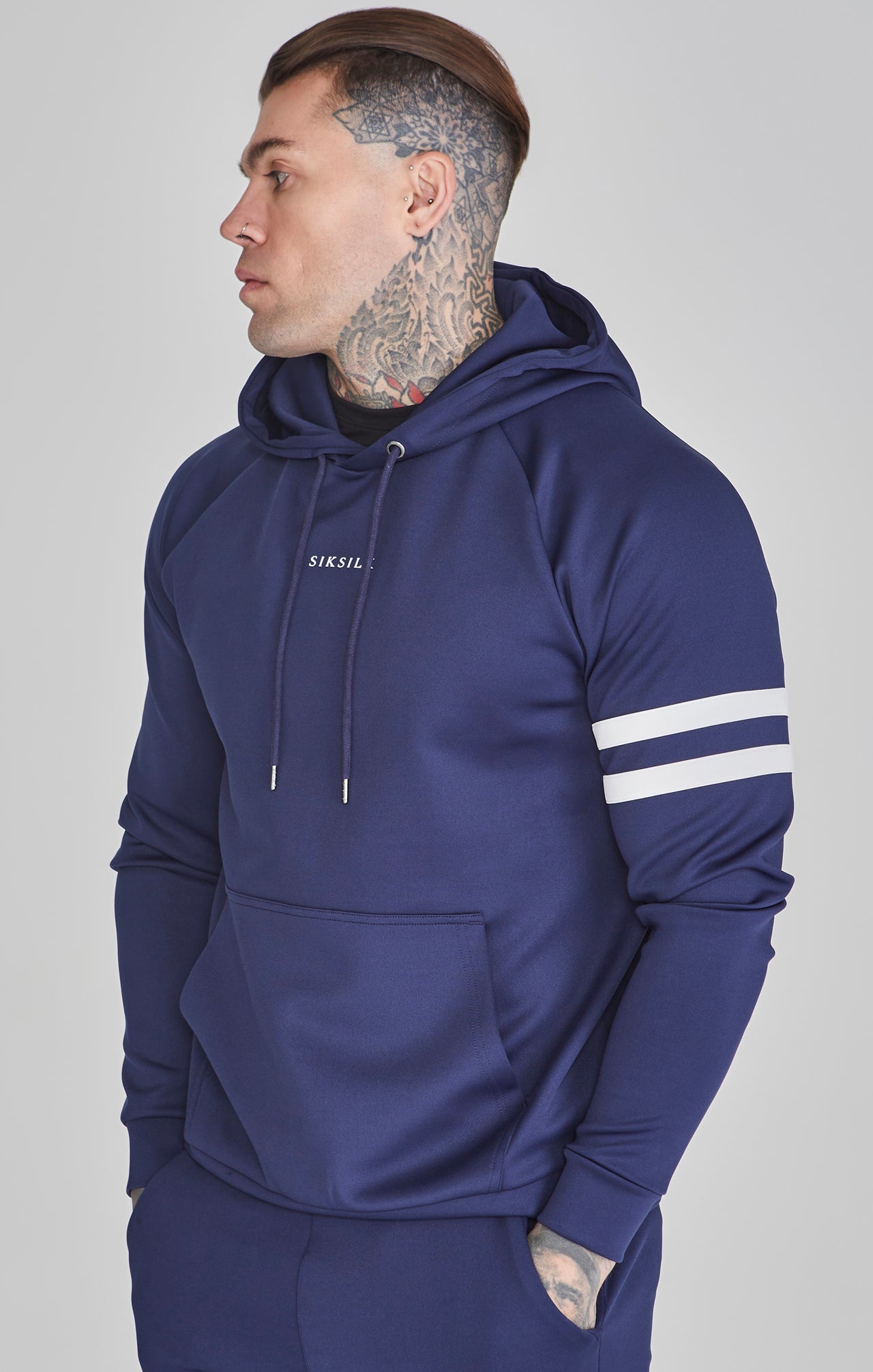 Navy Muscle Fit Hoodie