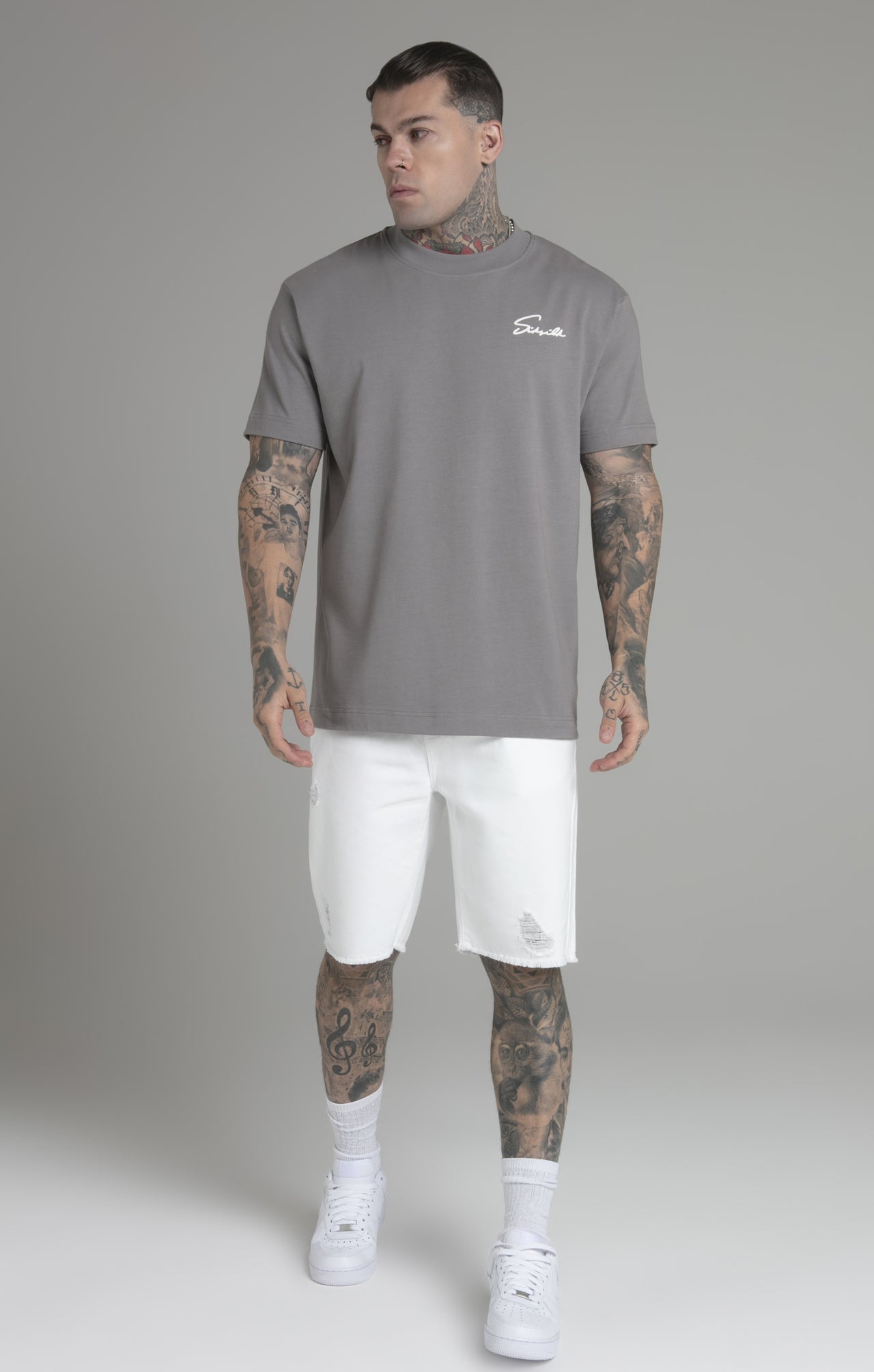Grey Script T-Shirt (1)