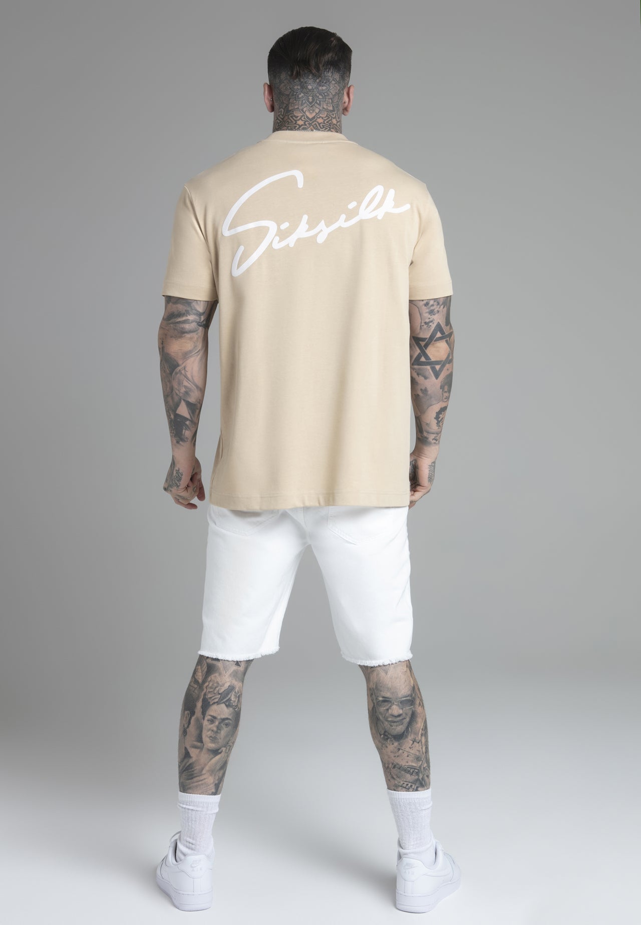 Beige Script T-Shirt (4)