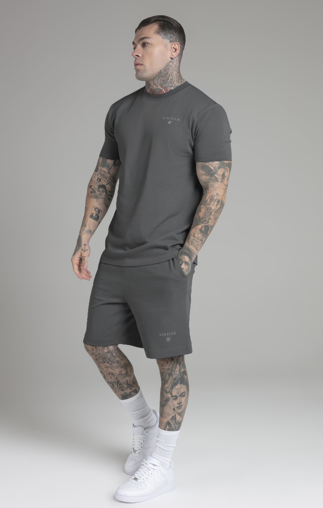Grey T-Shirt and Shorts Set