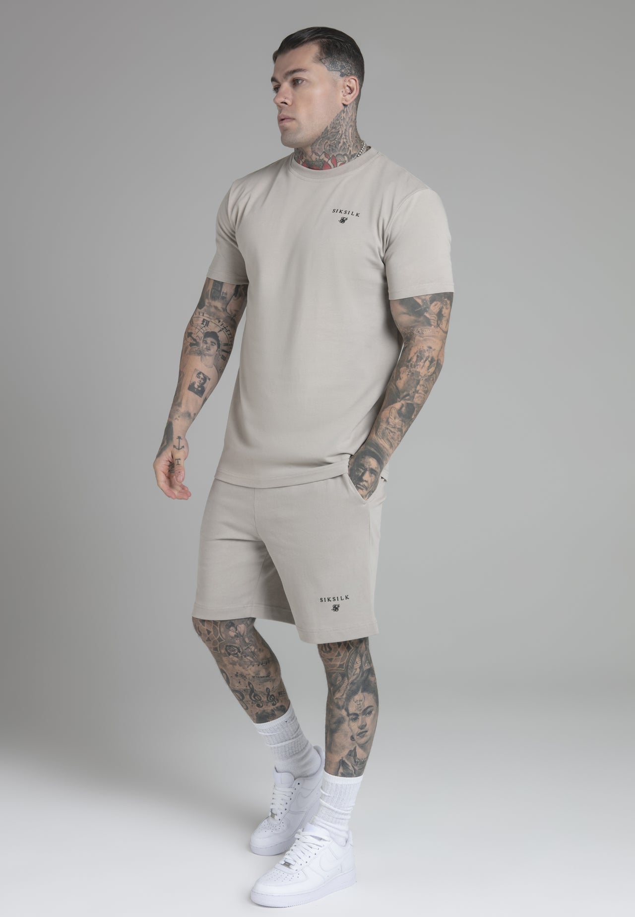 Beige T-Shirt and Shorts Set