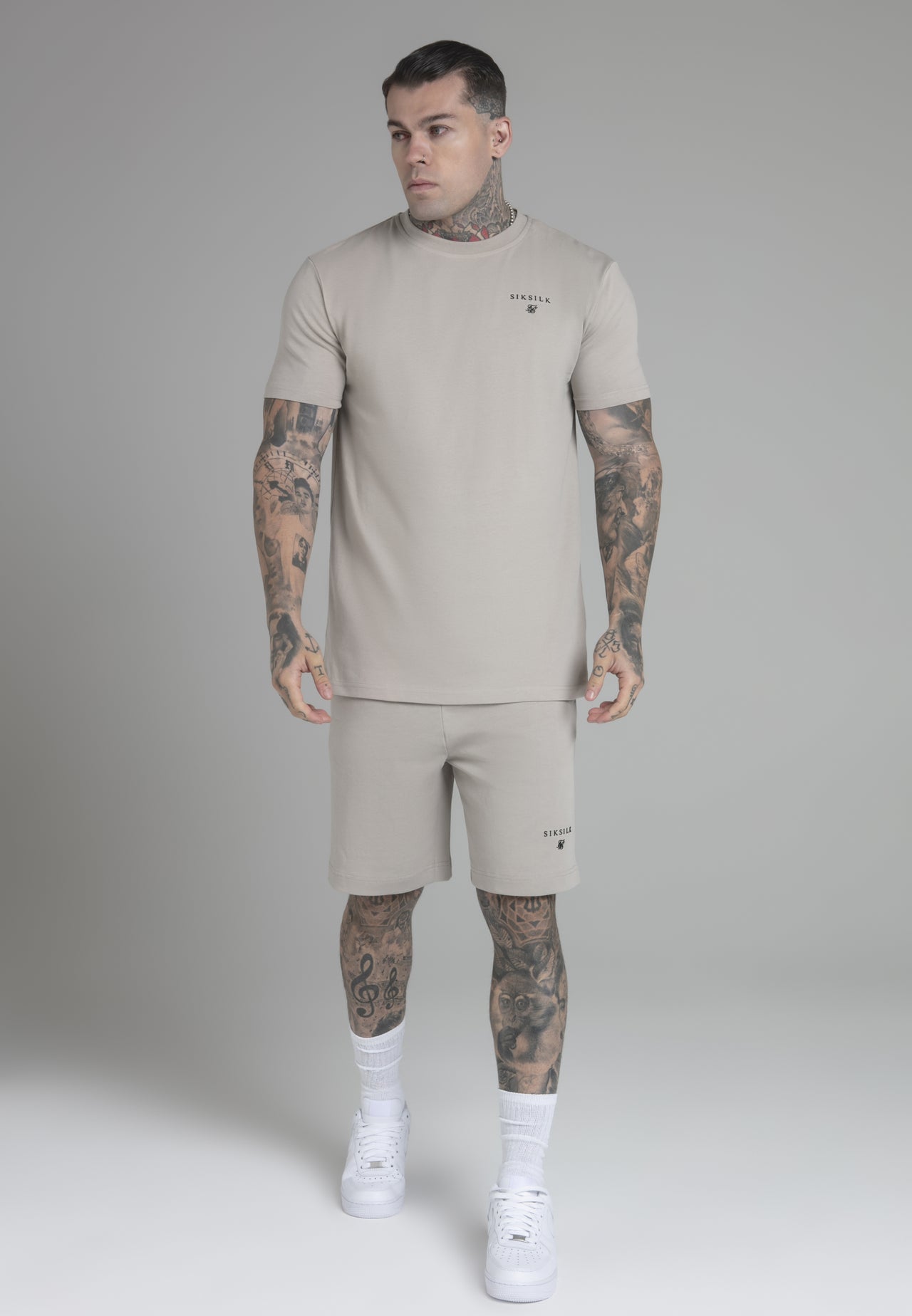 Beige T-Shirt and Shorts Set (1)