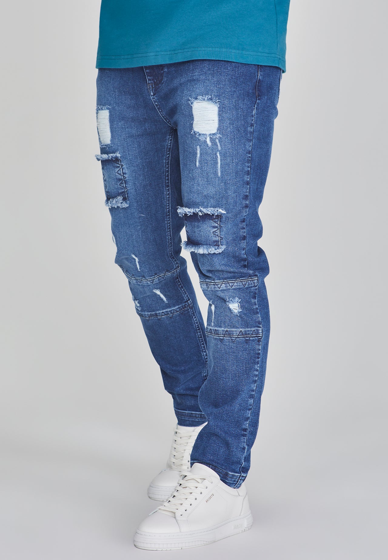 Blue Drop Crotch Jeans