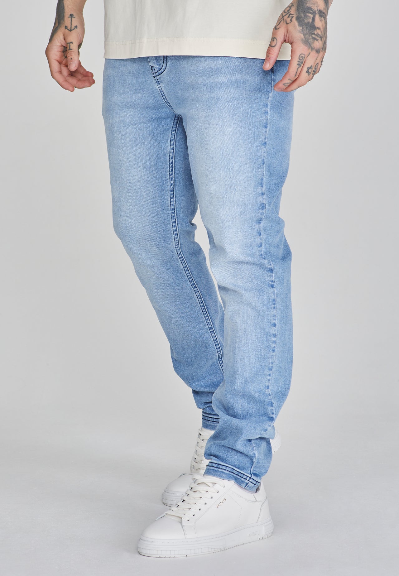 Light Blue Drop Crotch Jeans