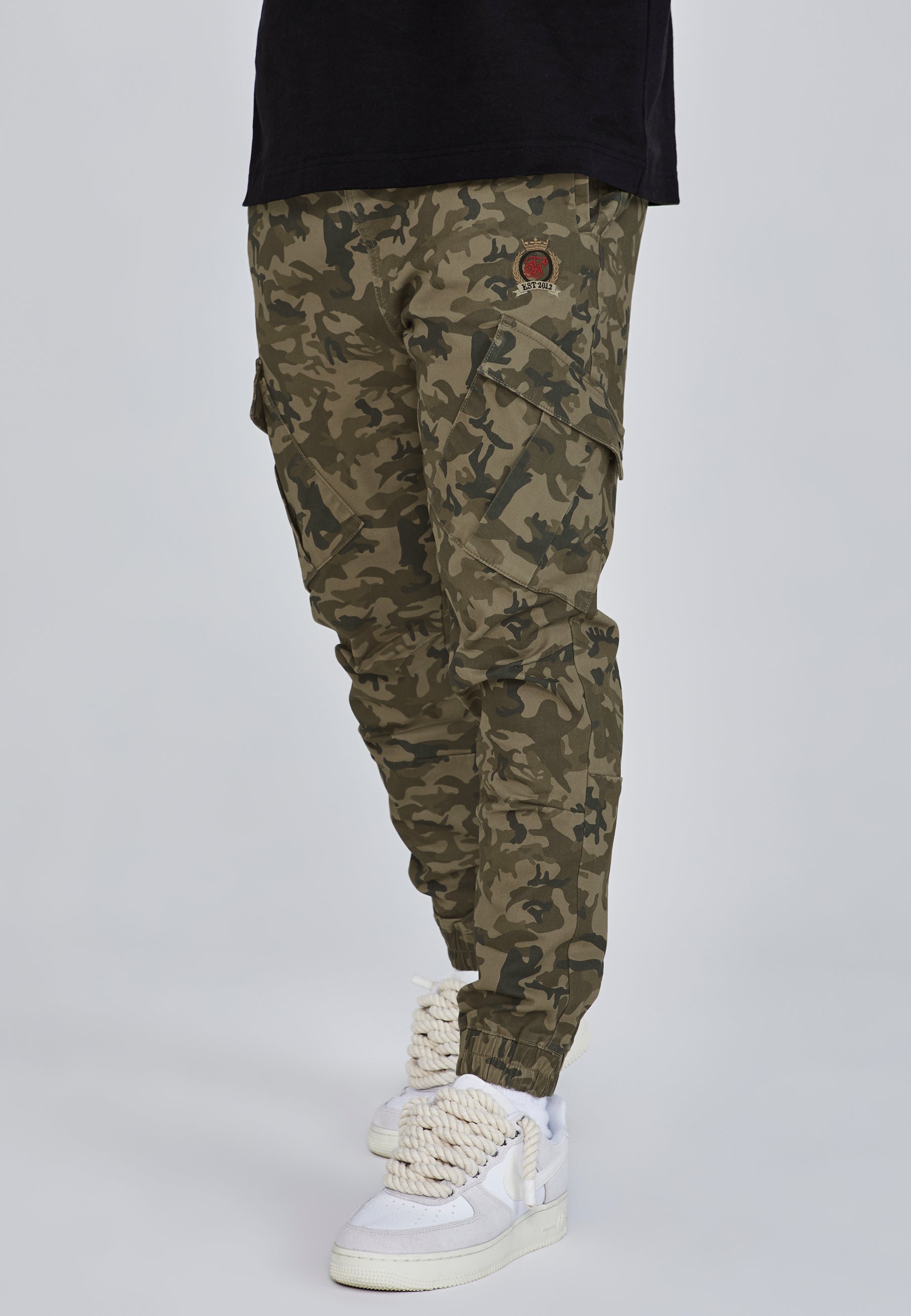 SikSilk Men's Green Camo Cargo Pants | SikSilk PT
