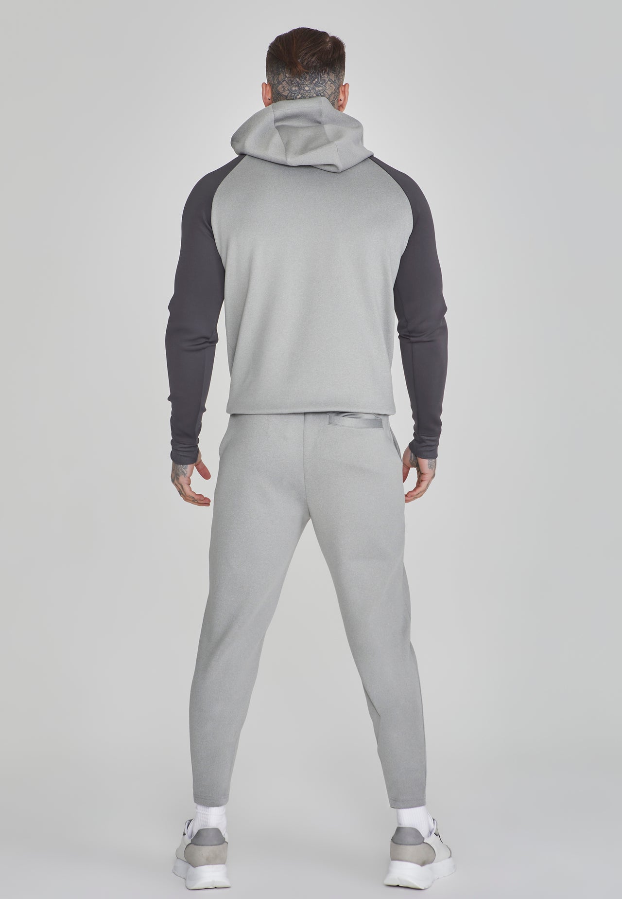 Grey Marl Muscle Fit Hoodie (4)