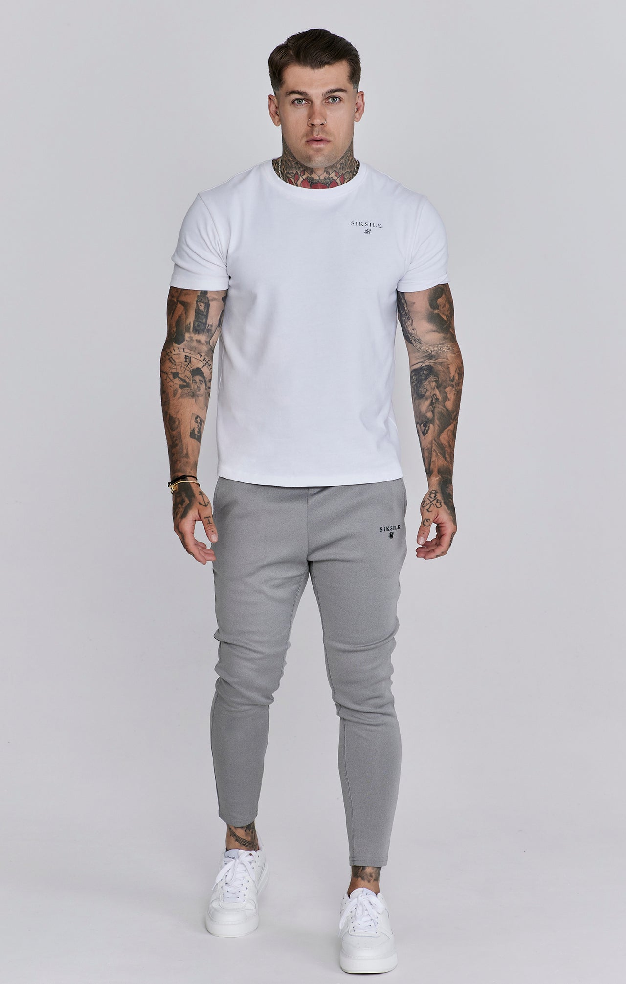 Grey Marl Muscle Fit Joggers (1)