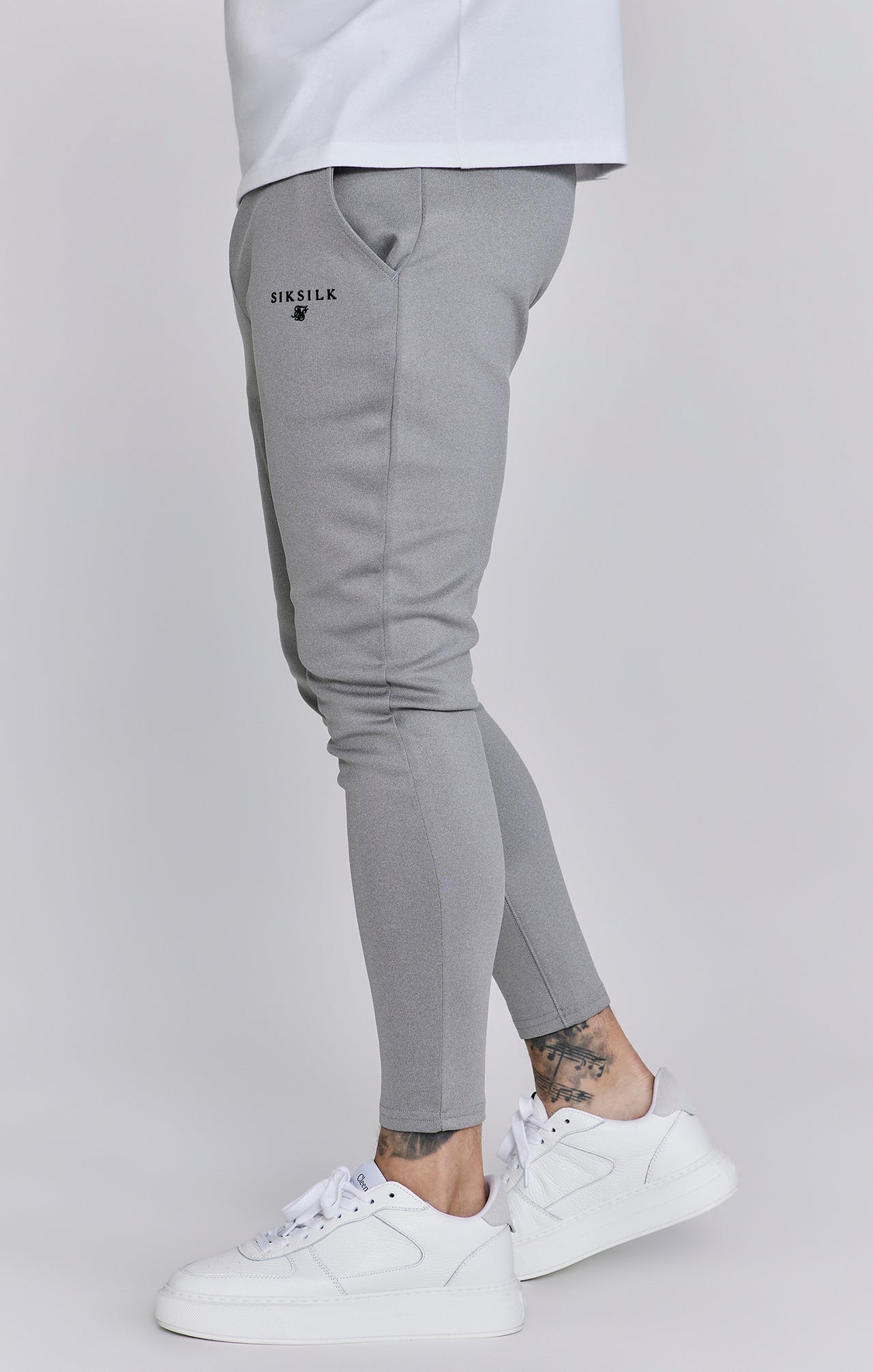 Grey Marl Muscle Fit Joggers (2)