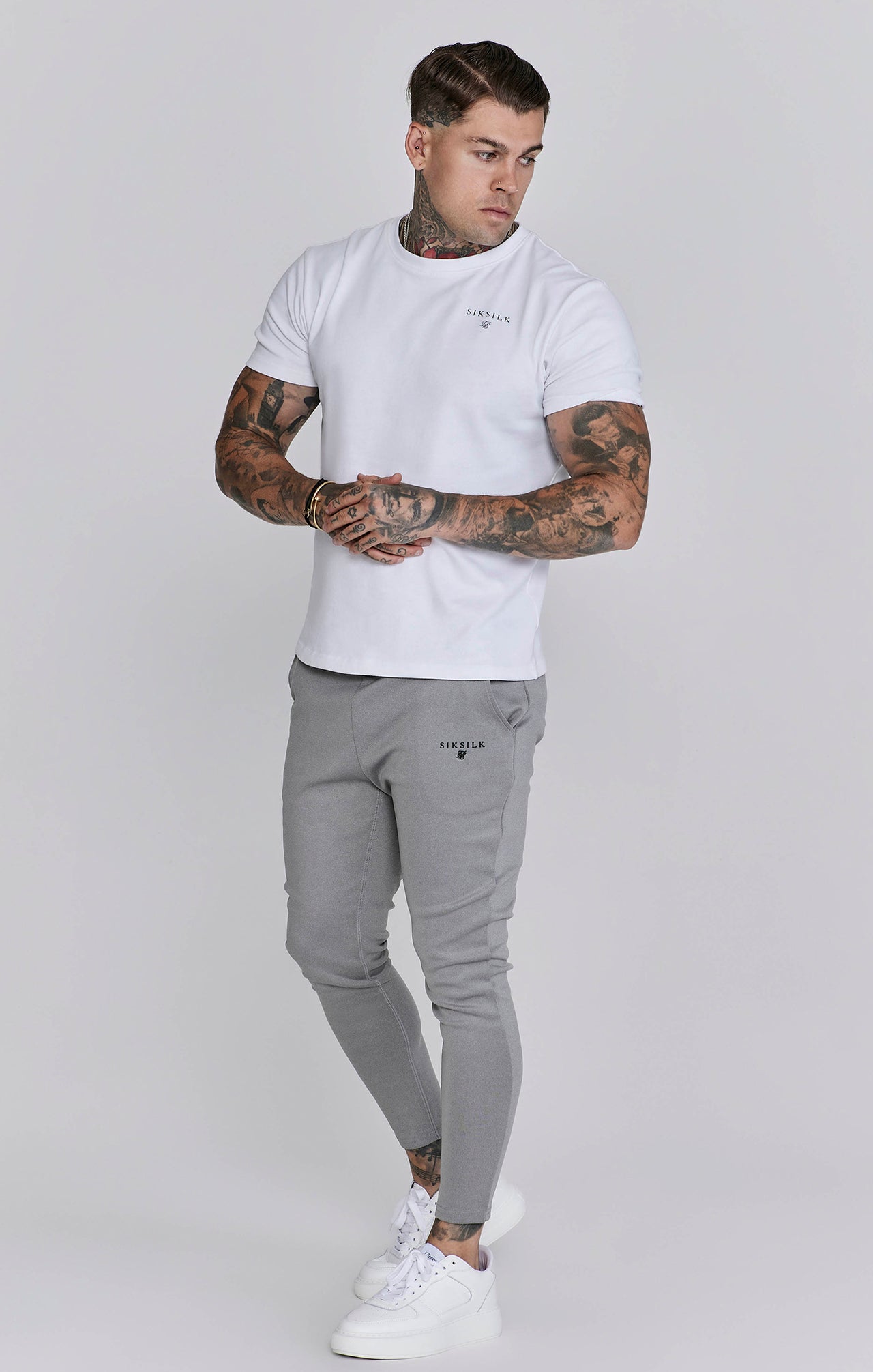 Grey Marl Muscle Fit Joggers (3)