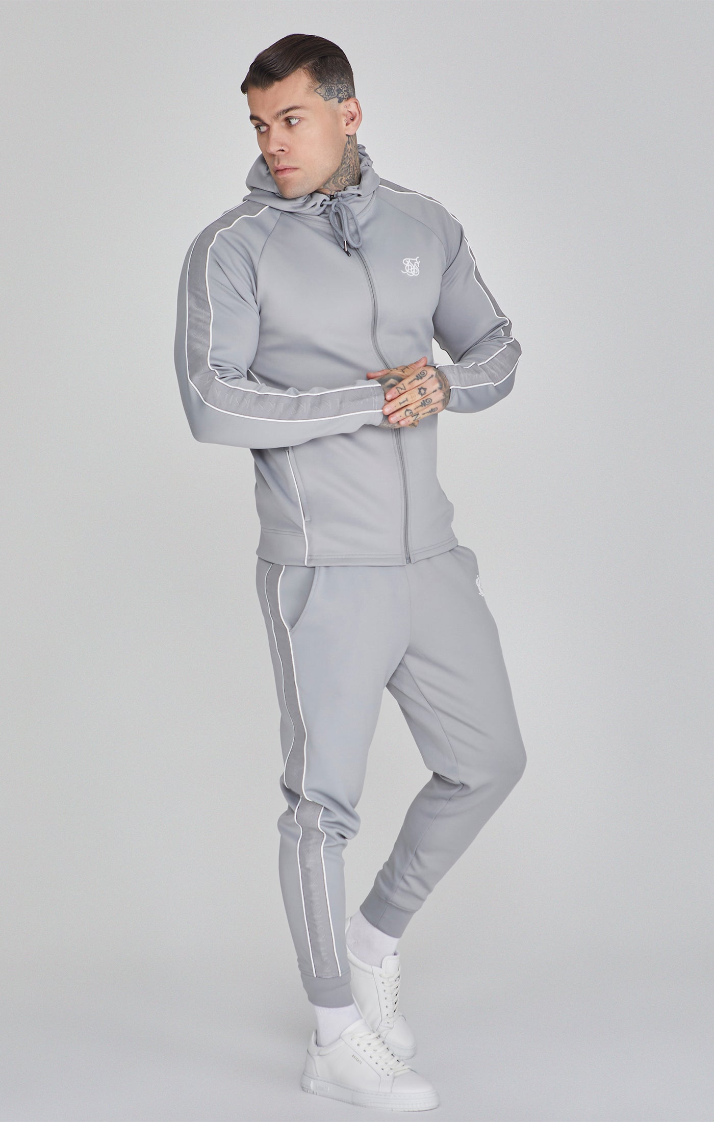 Sik silk grey tracksuit on sale