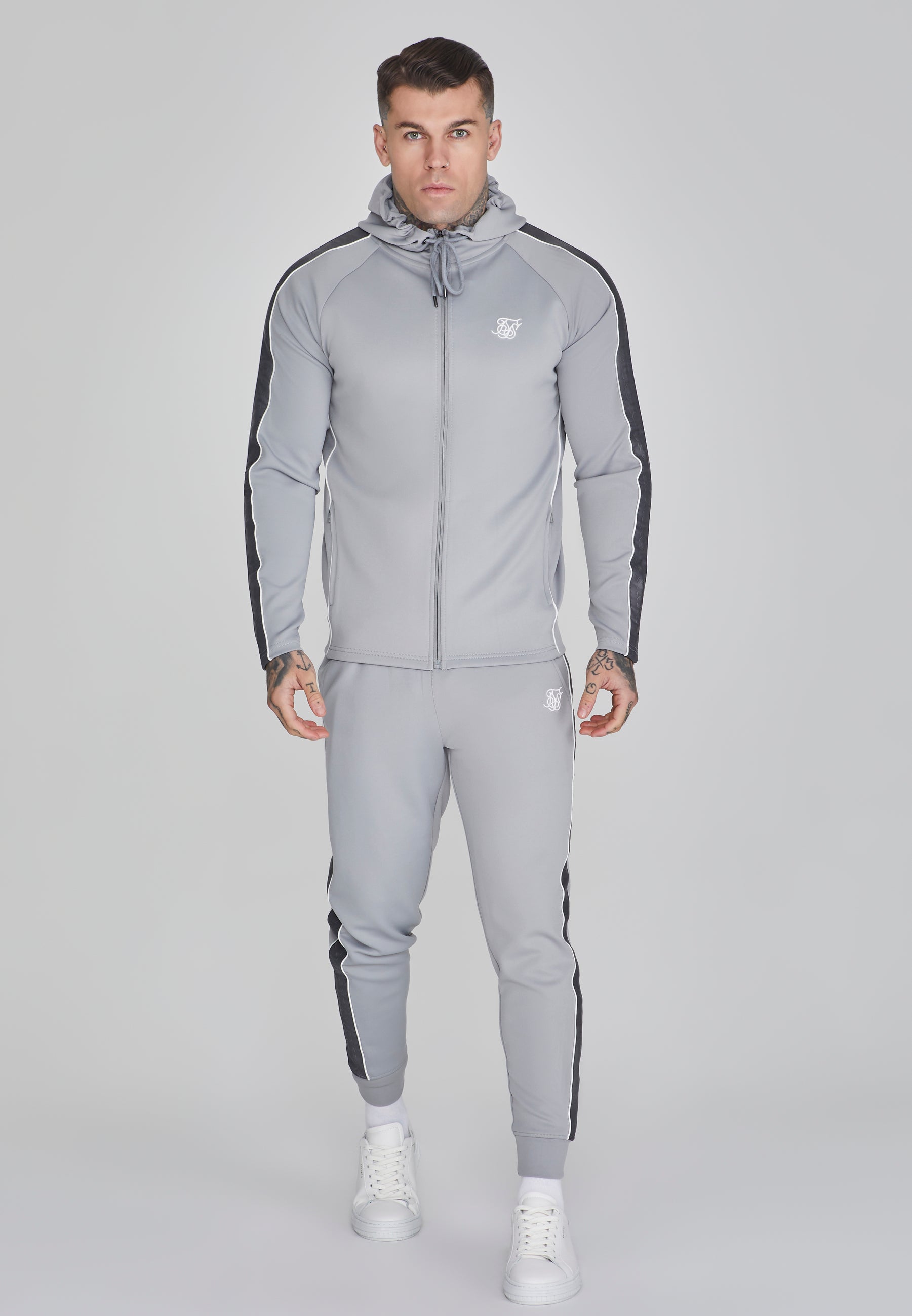SikSilk Men's Grey Hoodie and Joggers Set | SikSilk NZ