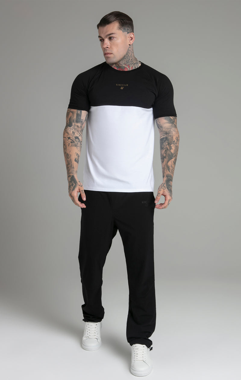 Black White Cut and Sew T-Shirt (1)