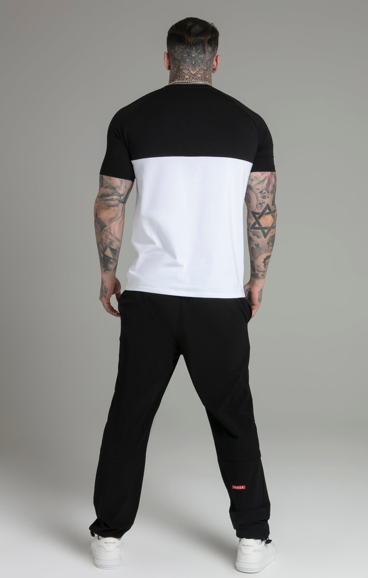 Black White Cut and Sew T-Shirt (4)