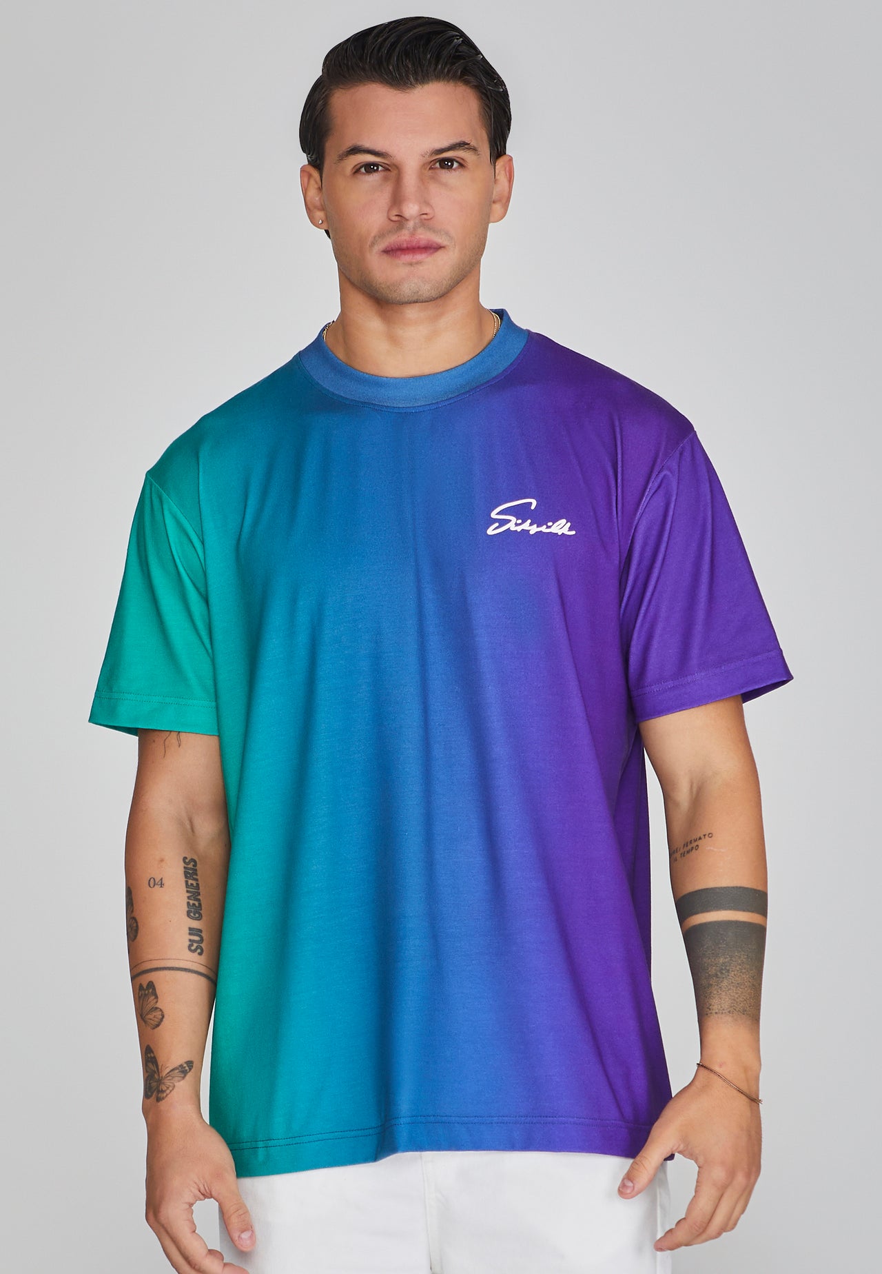 Green Purple Script Fade T-Shirt