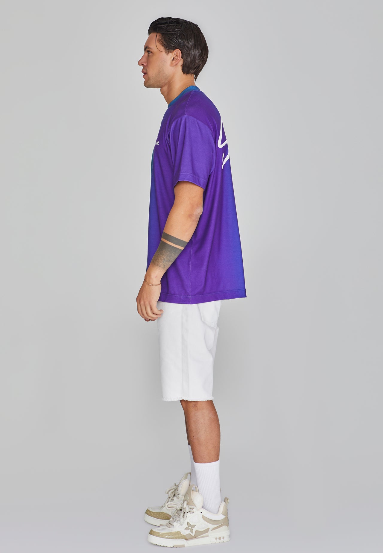 Green Purple Script Fade T-Shirt (3)