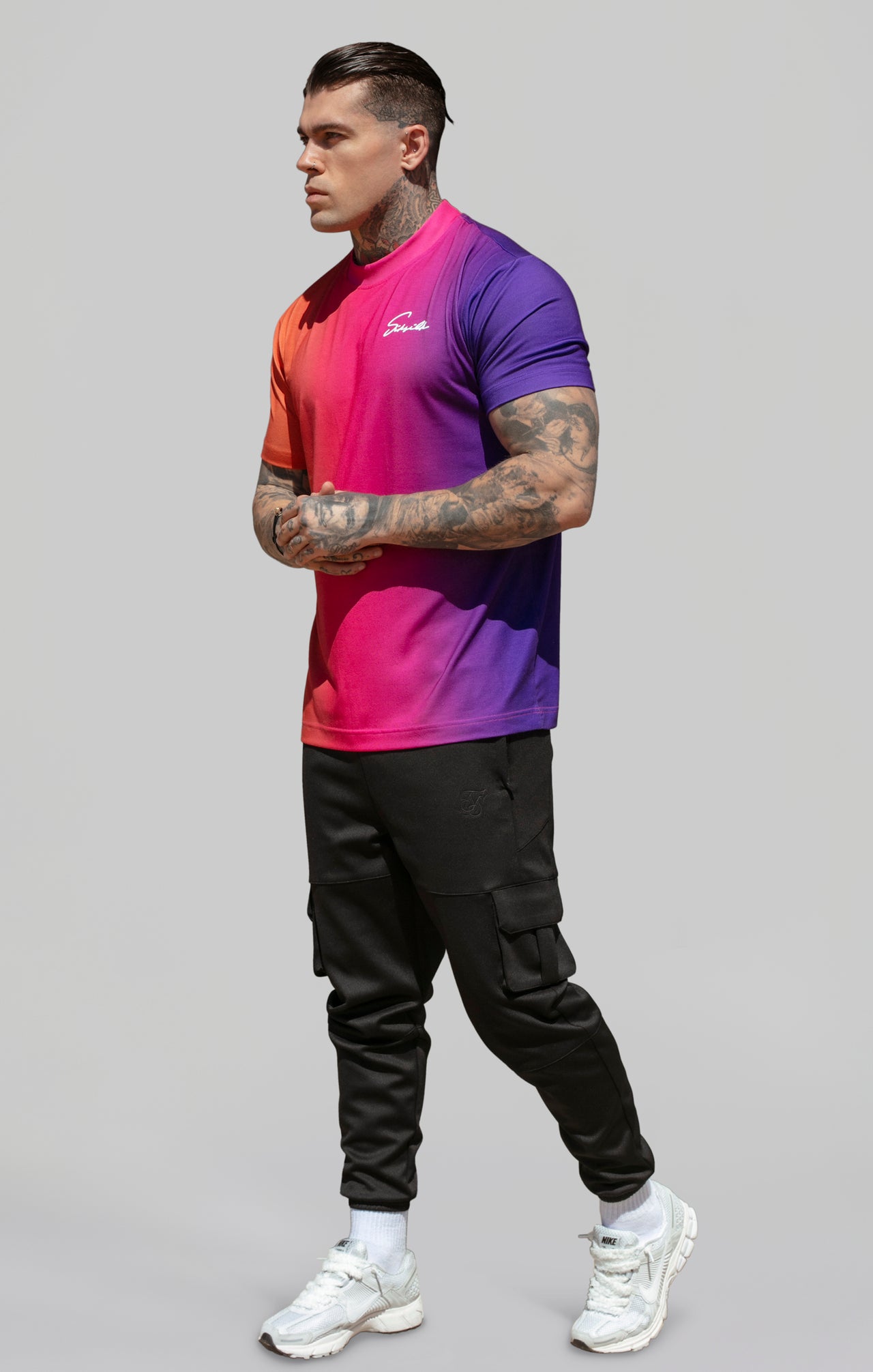 Pink Purple Script Fade T-Shirt (3)