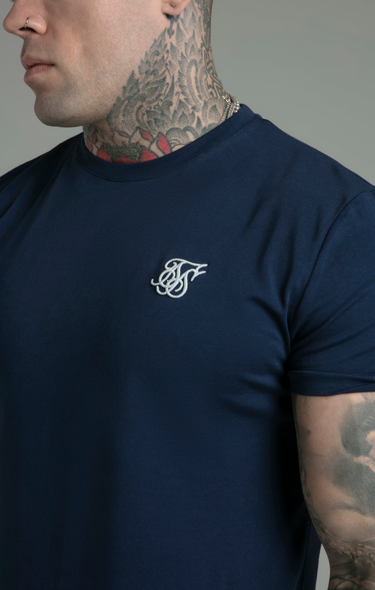 Navy Muscle Fit T-Shirt (2)