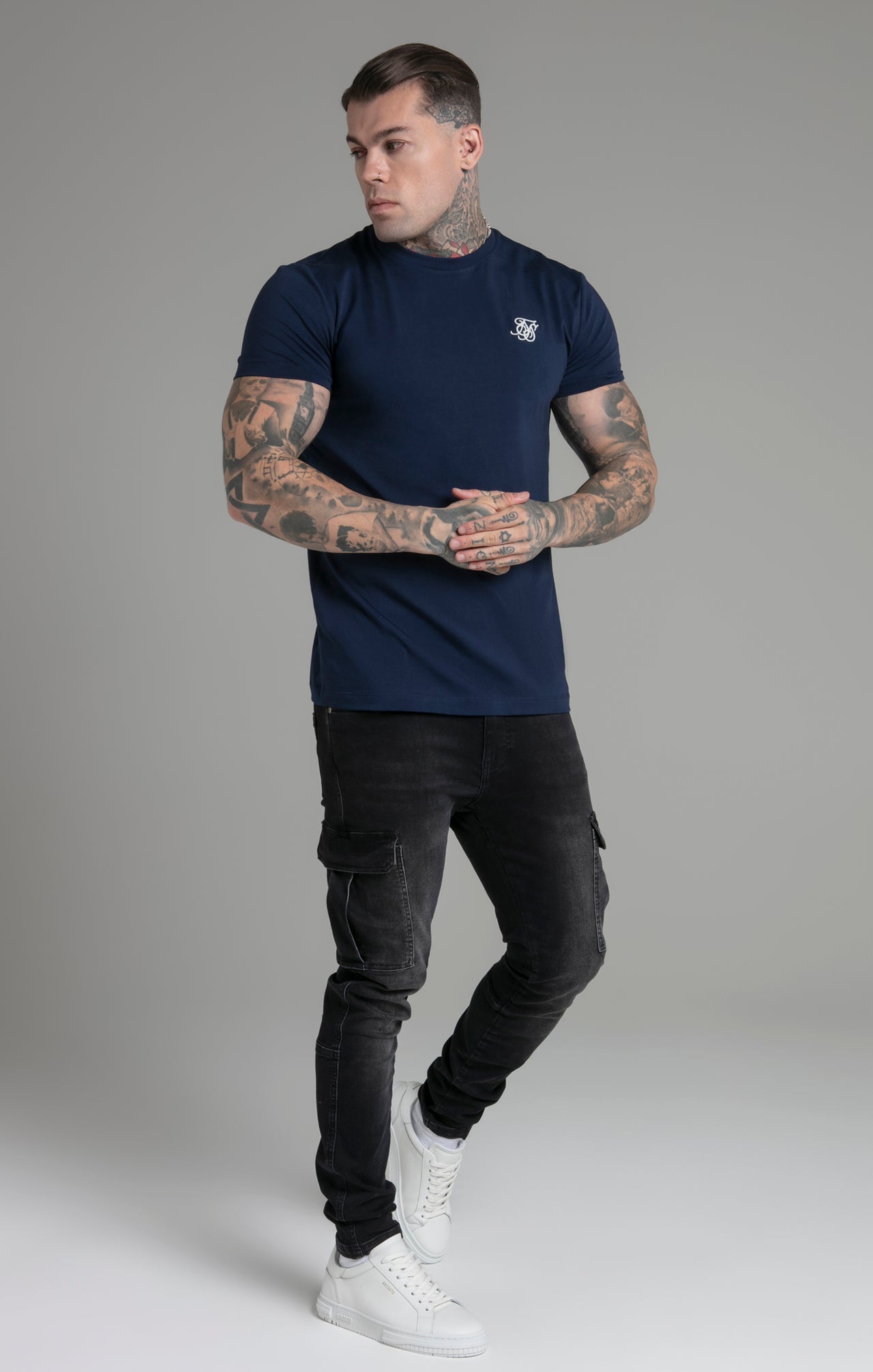 Navy Muscle Fit T-Shirt (3)