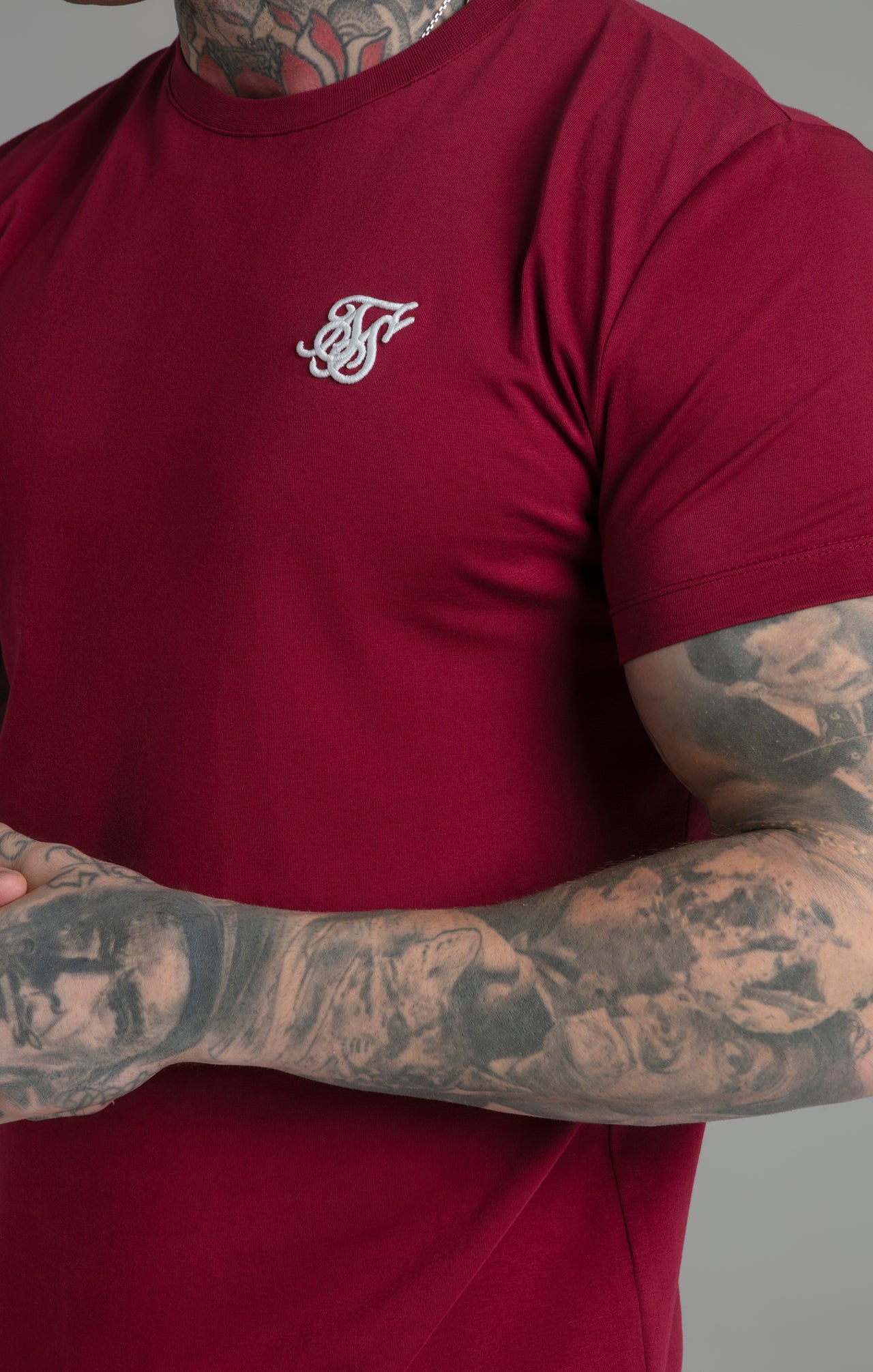 Burgundy Muscle Fit T-Shirt (2)