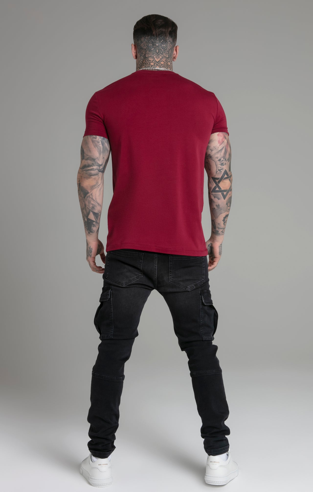 Burgundy Muscle Fit T-Shirt (4)