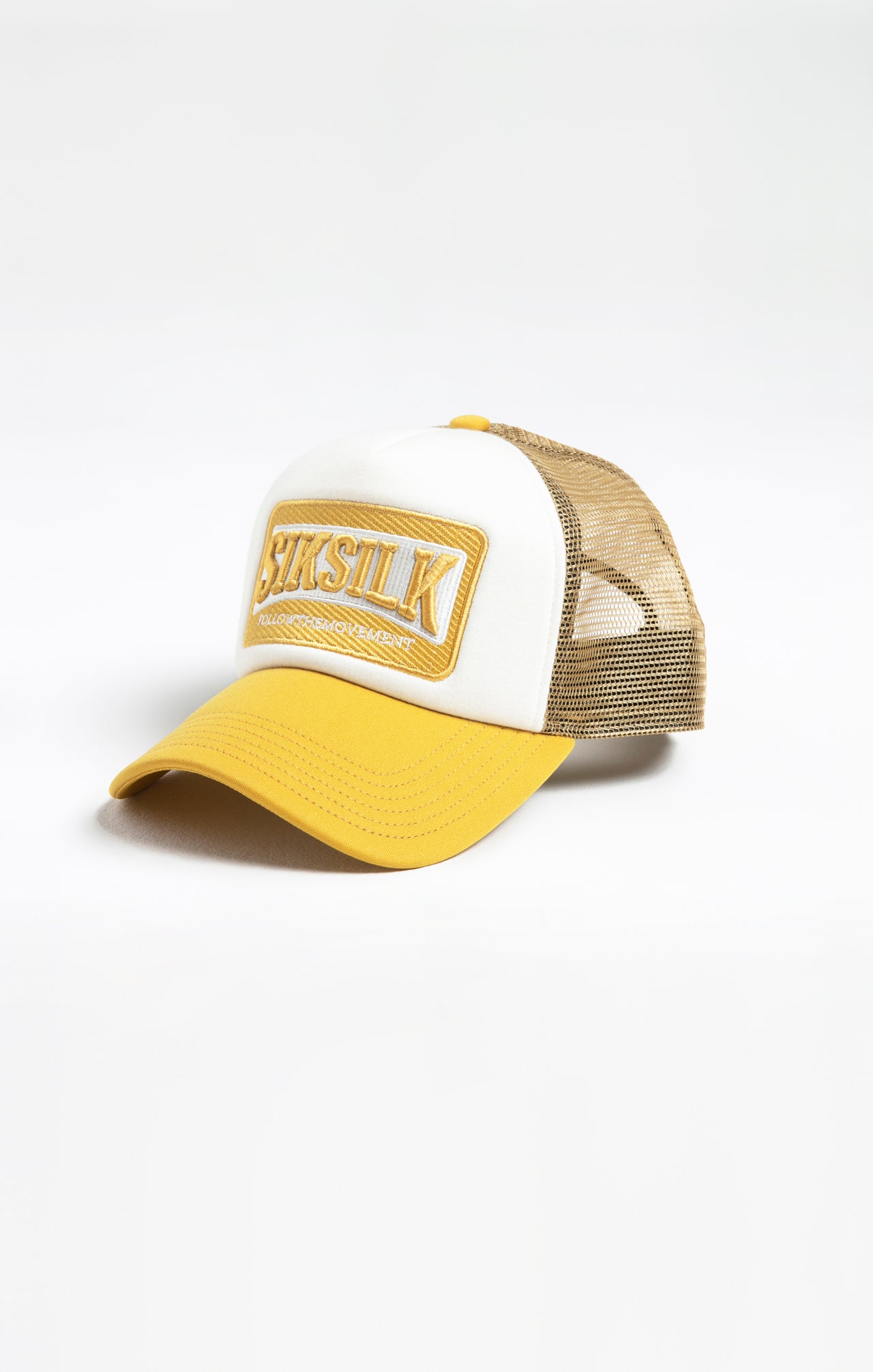 White Yellow Foam Front Mesh Trucker