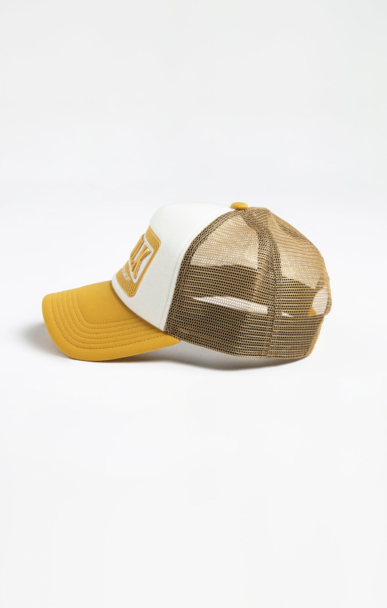 White Yellow Foam Front Mesh Trucker (1)