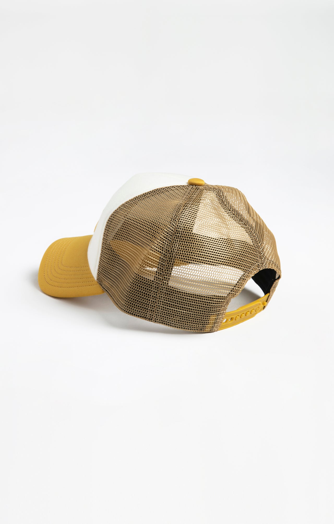 White Yellow Foam Front Mesh Trucker (2)