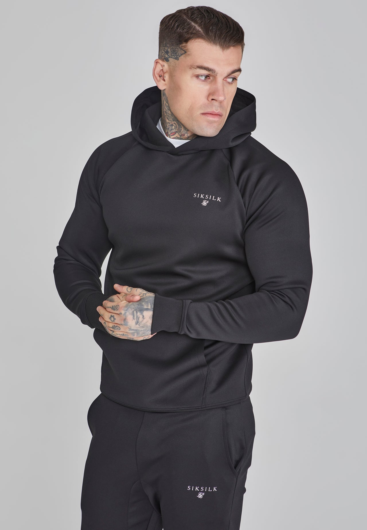 Black Essentials Poly Hoodie