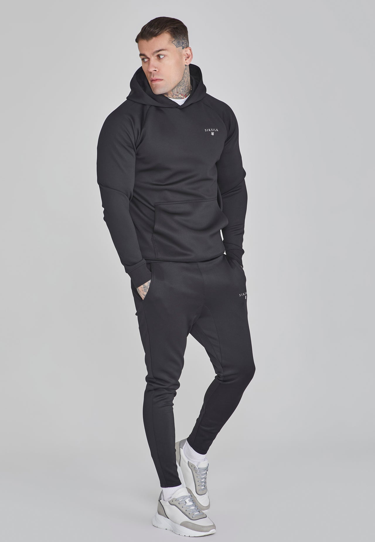 Black Essentials Poly Hoodie (3)