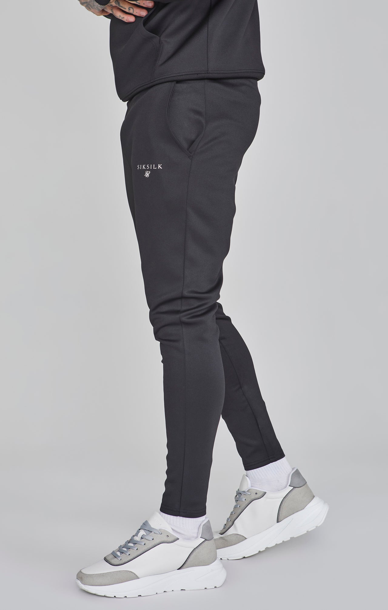 Black Essentials Poly Joggers (2)