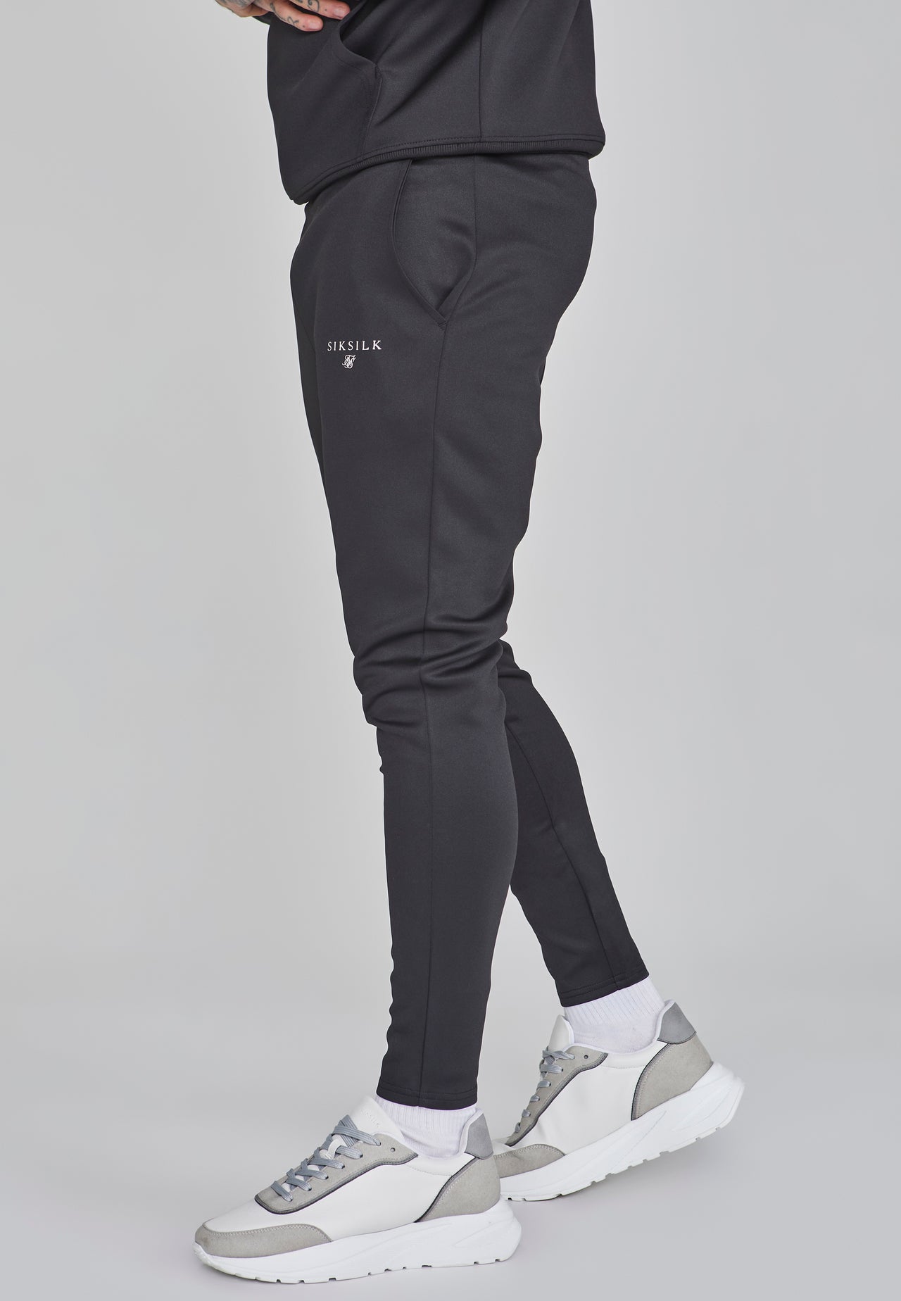 Black Essentials Poly Joggers (2)