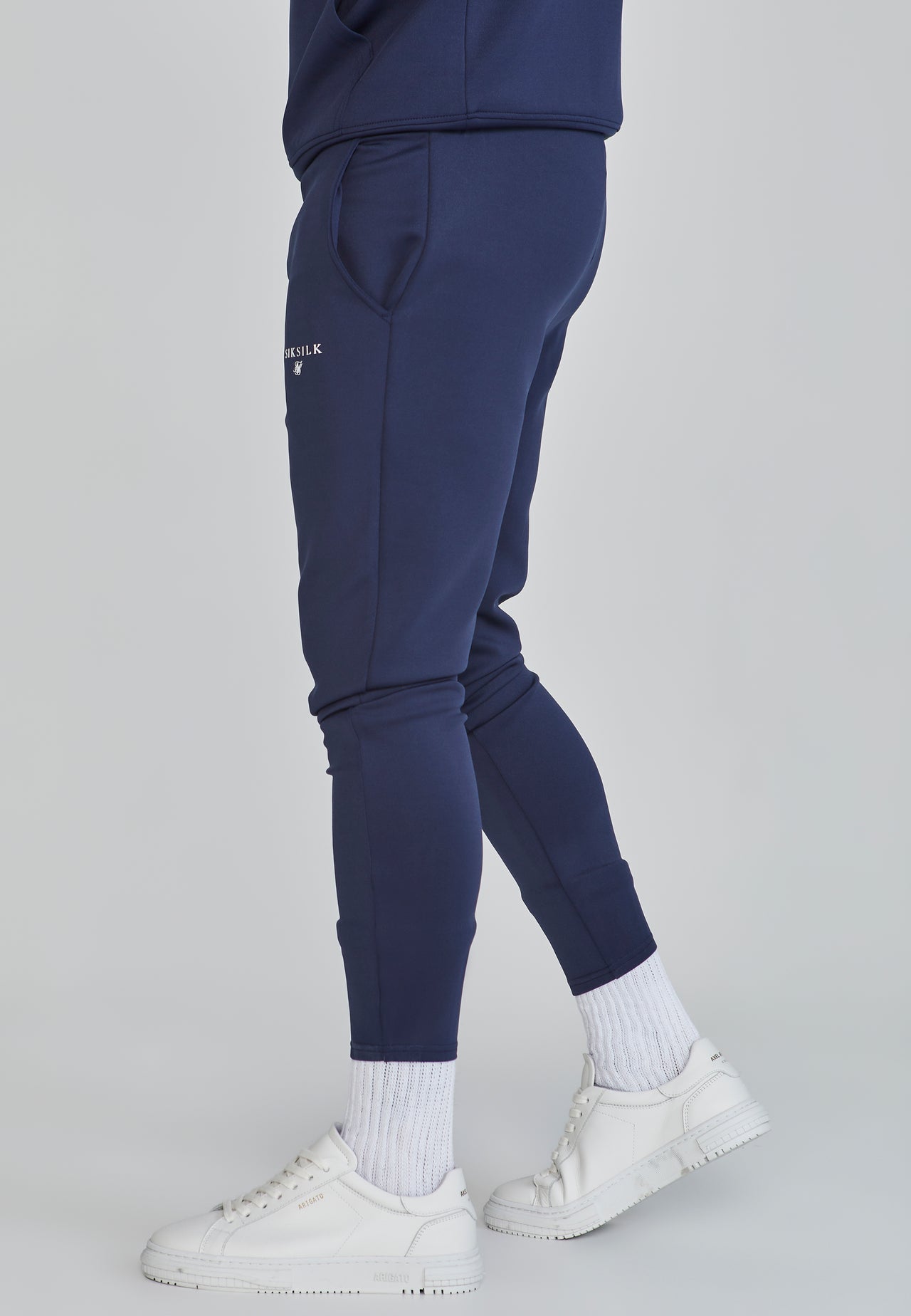 Navy Essentials Poly Joggers (2)