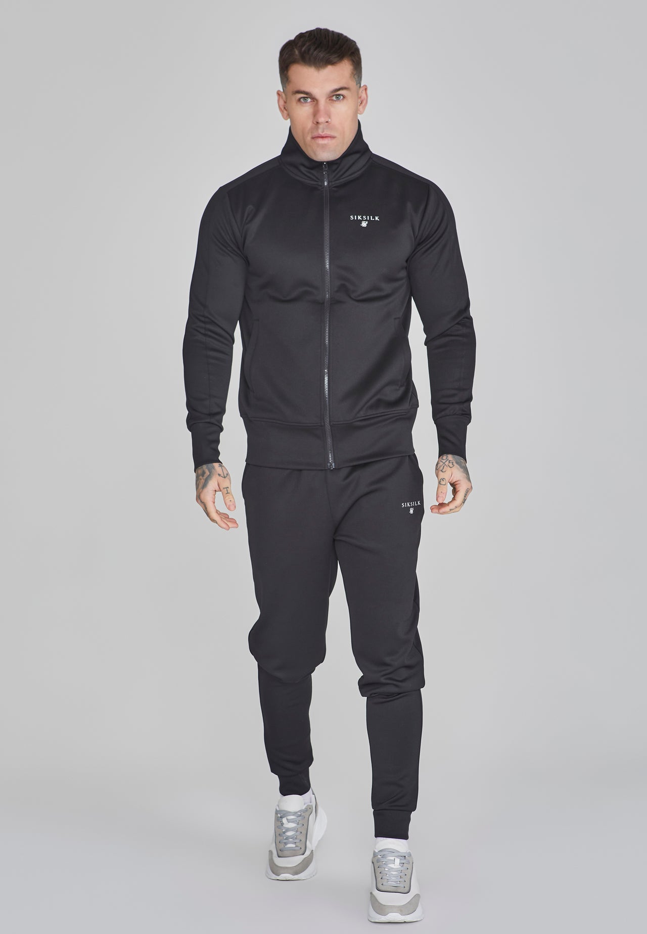 Black Essentials Poly Track Top (1)