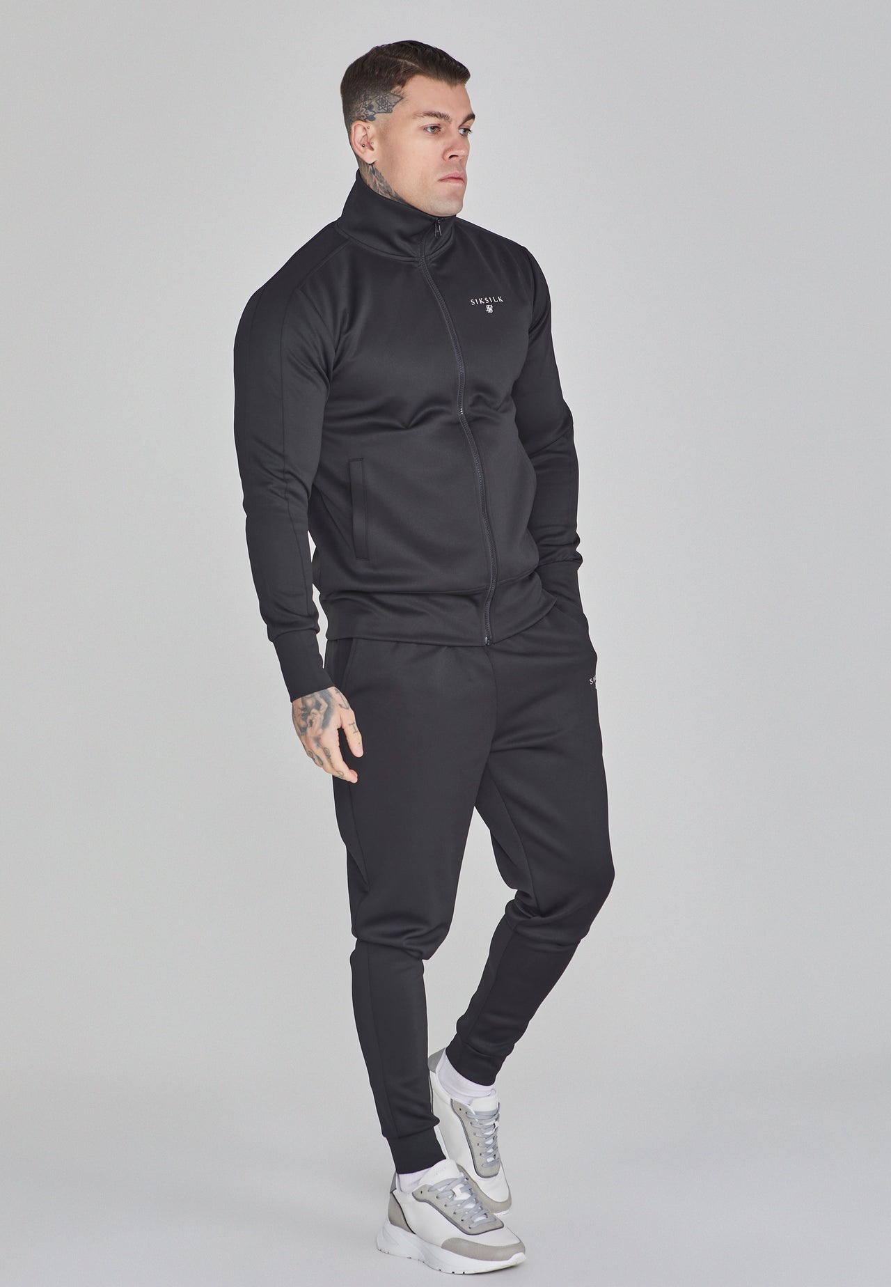 Black Essentials Poly Track Top (3)