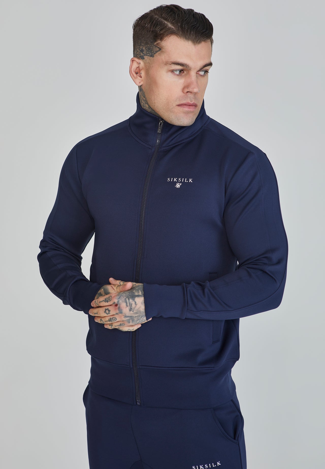 Navy Essentials Poly Track Top