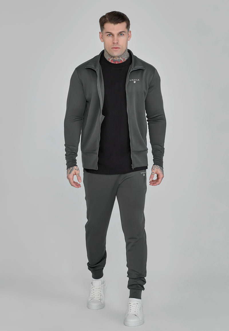 Grey Essentials Poly Track Top (1)