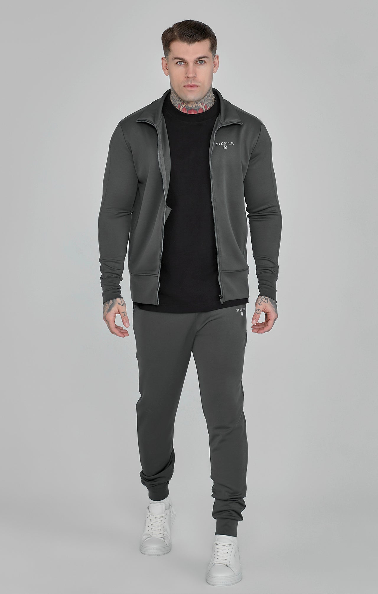 Grey Essentials Poly Track Top (1)