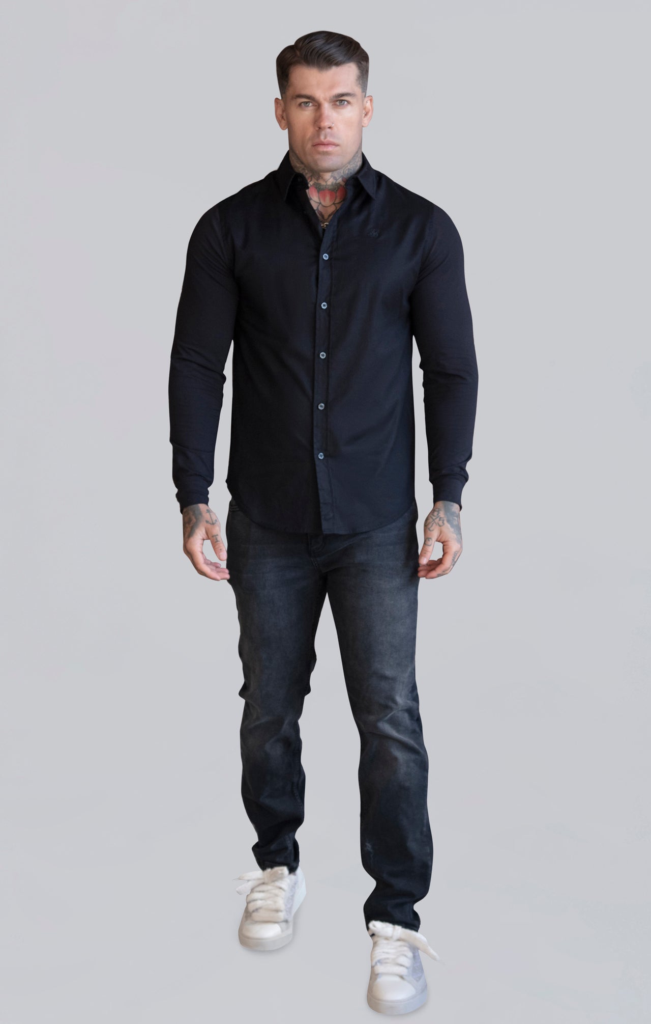 Black Essentials Long Sleeve Shirt (2)