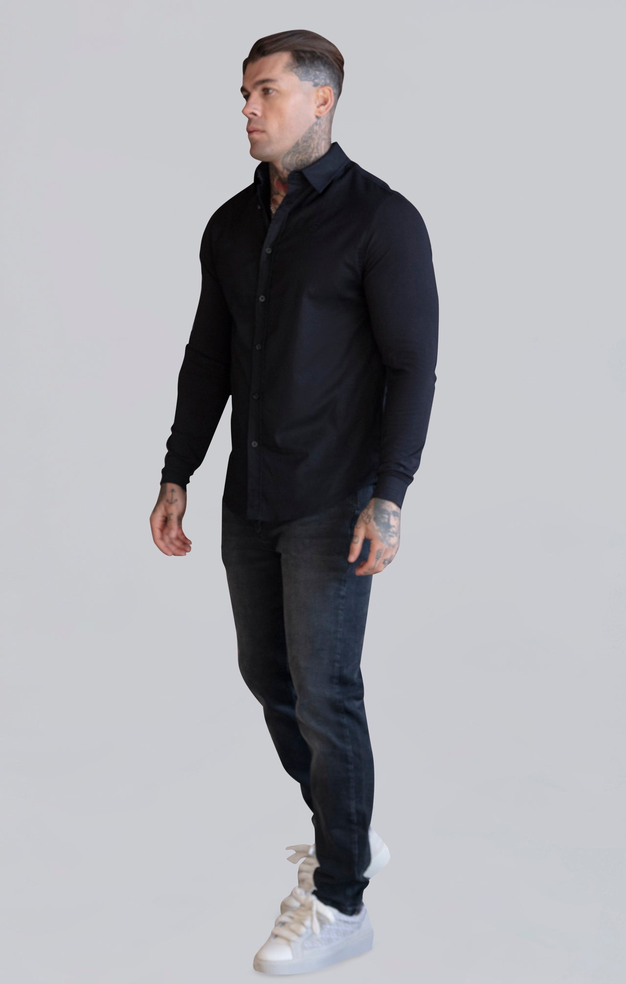 Black Essentials Long Sleeve Shirt (3)