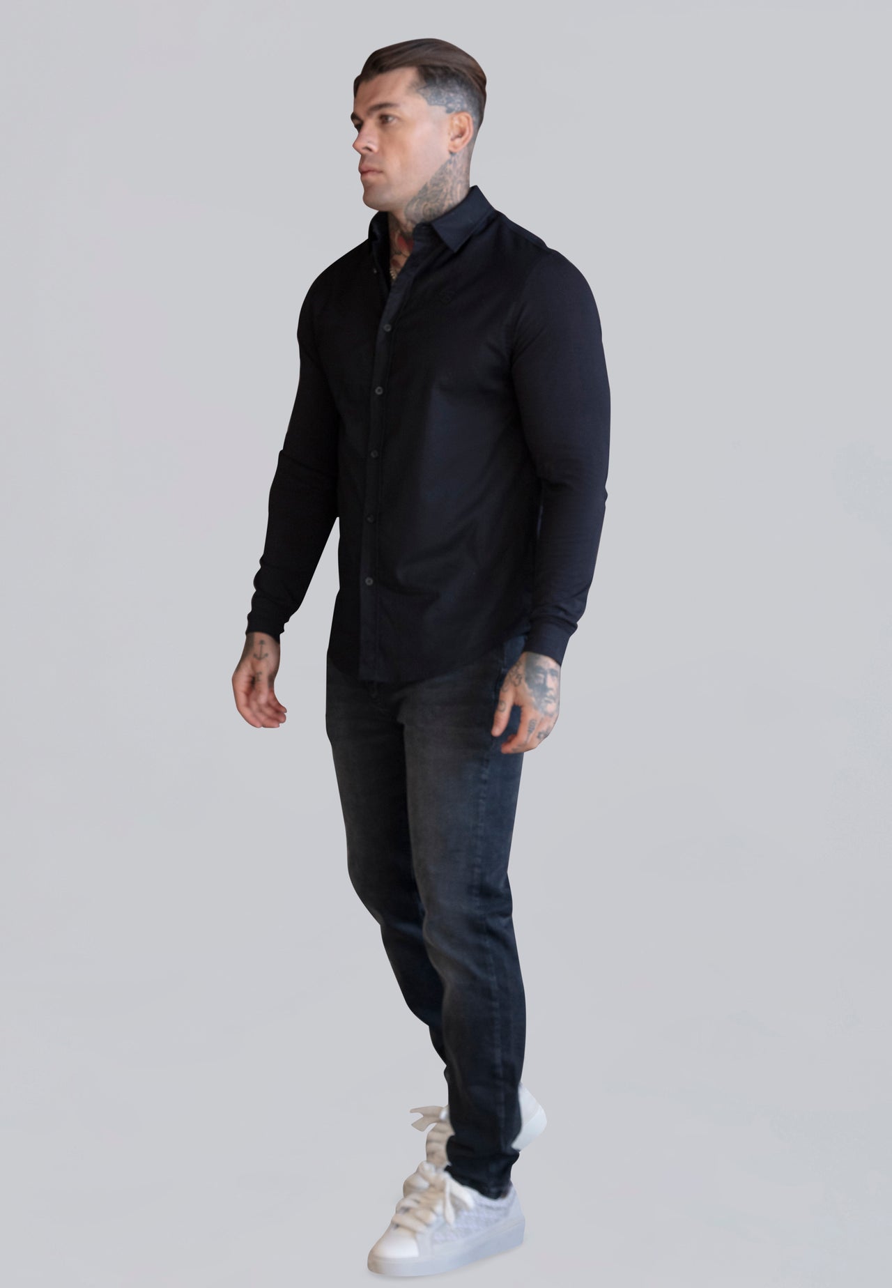 Black Essentials Long Sleeve Shirt (3)