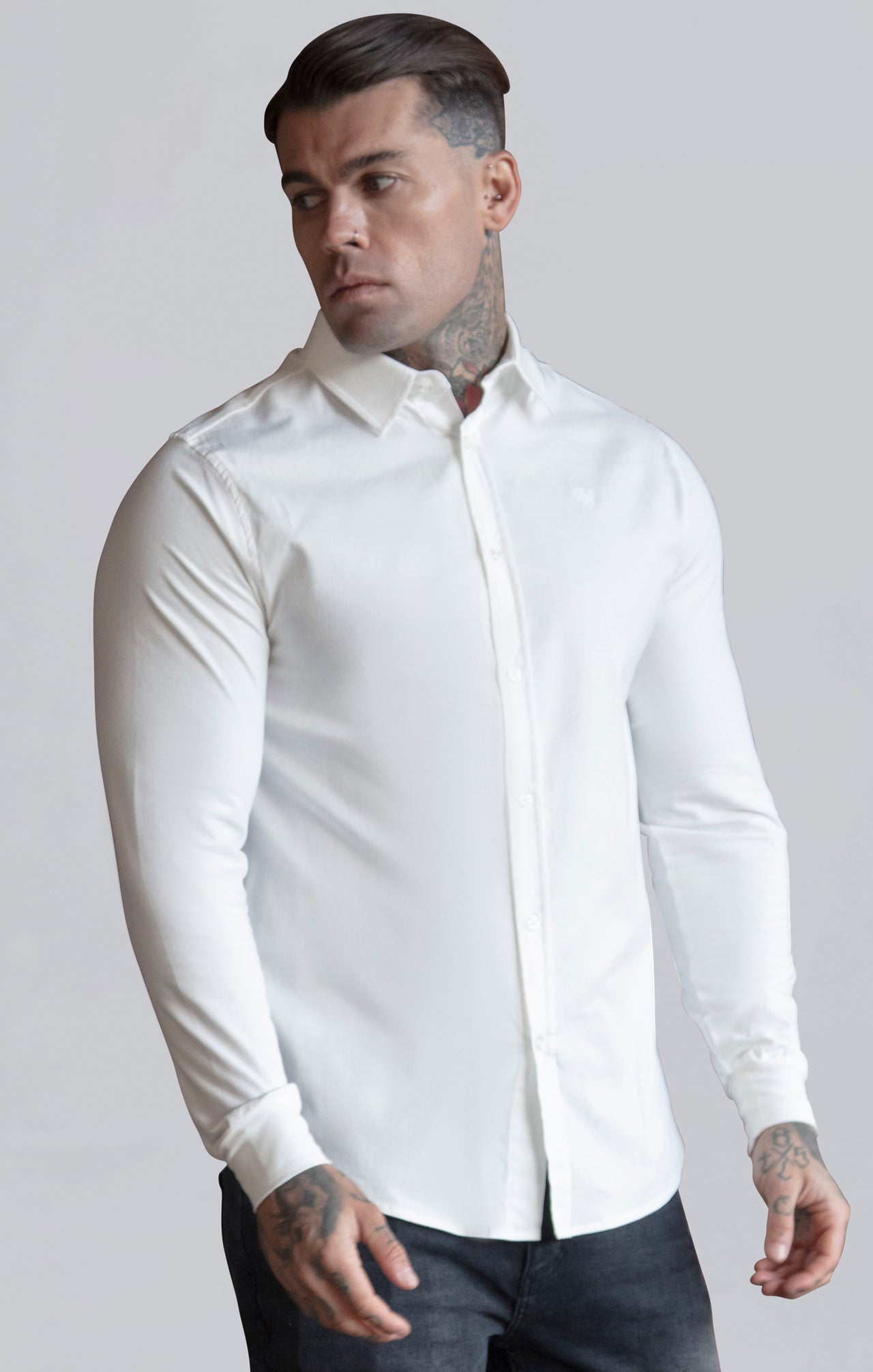 White Essentials Long Sleeve Shirt