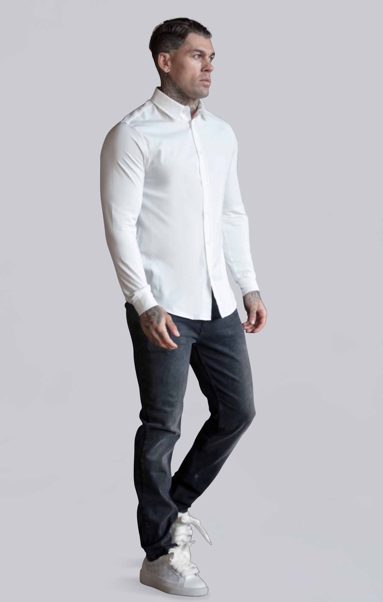 White Essentials Long Sleeve Shirt (3)