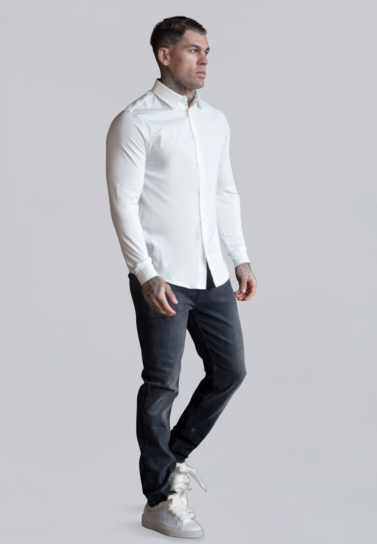 White Essentials Long Sleeve Shirt (3)