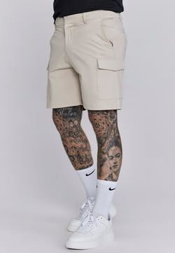 Beige Cargo Shorts