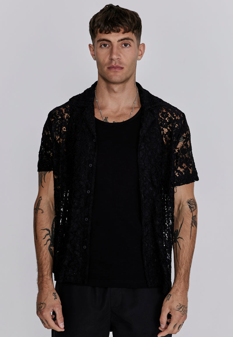 Black Lace Resort Shirt