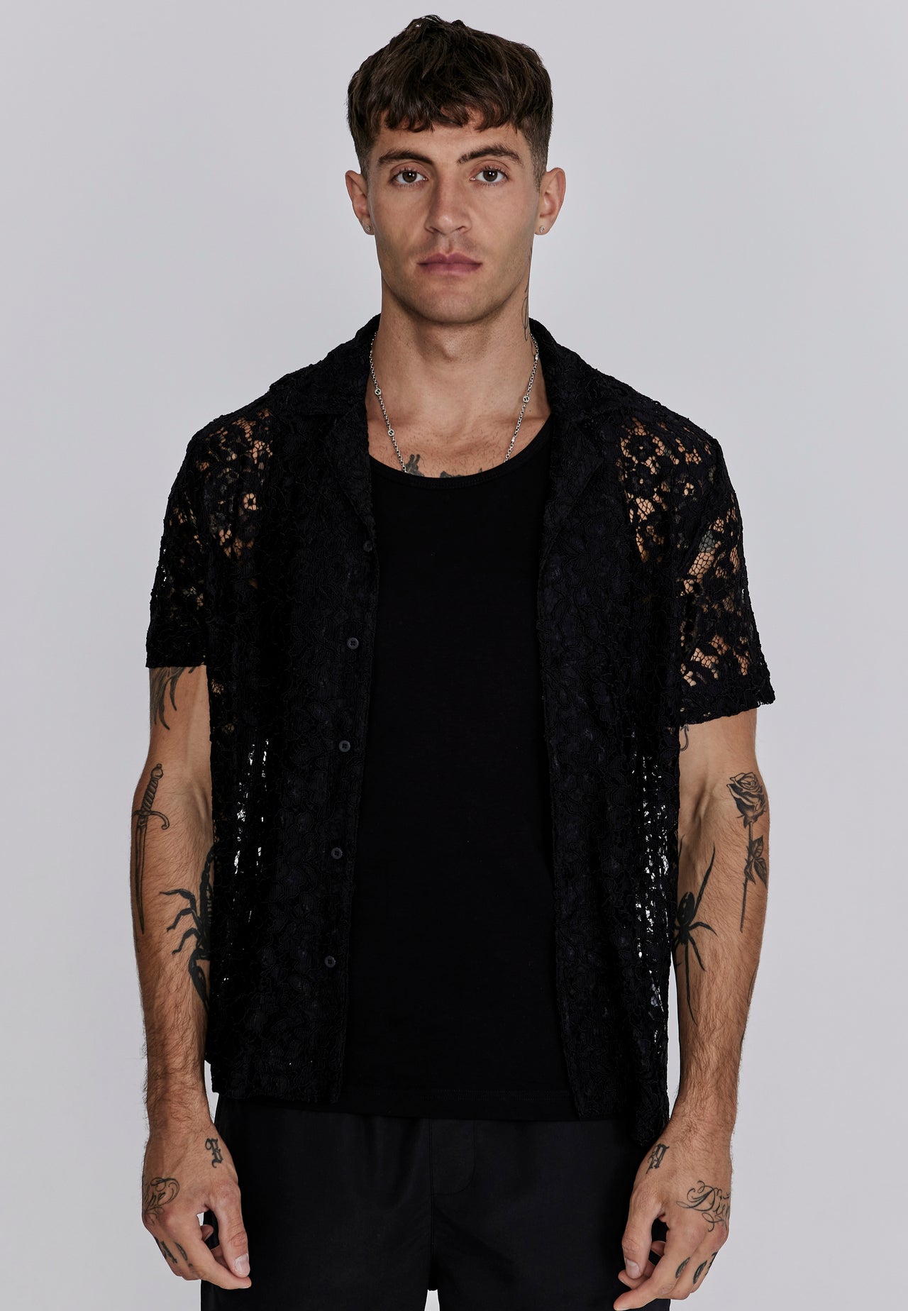 Black Lace Resort Shirt