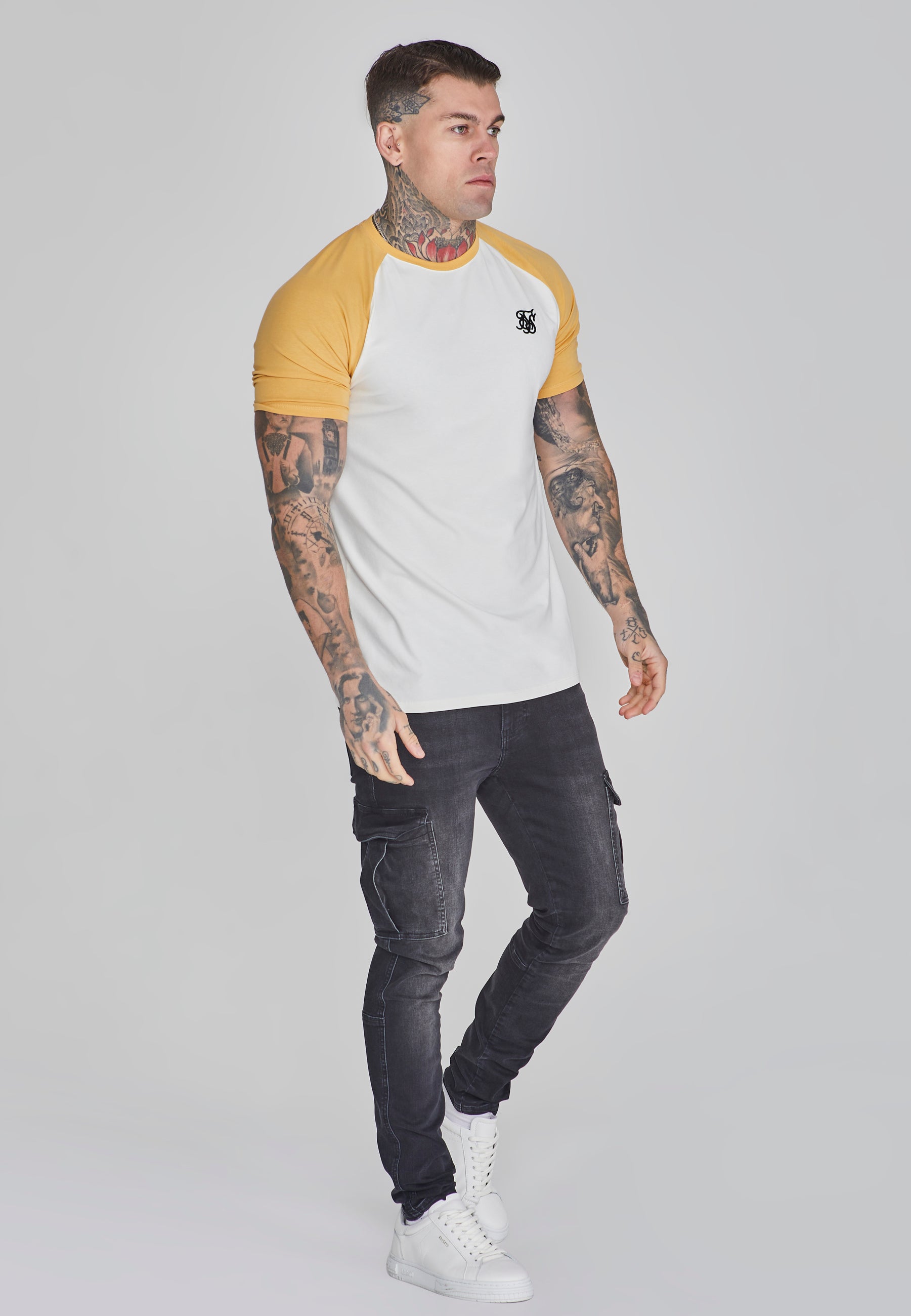 Red SIKSILK MUSCLE FIT Camiseta Bu00e1sica Yellow/amarillo