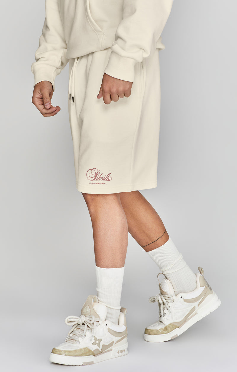 Ecru Logo Shorts